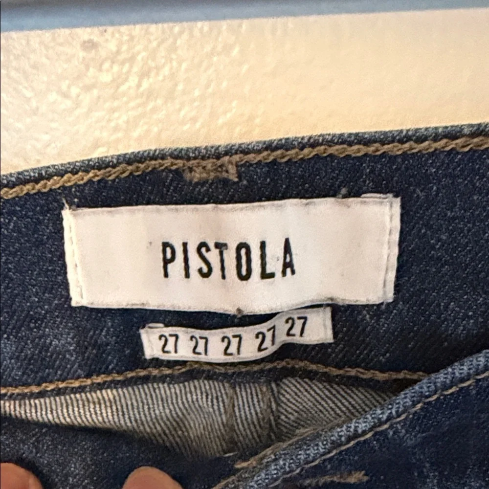 Pistola Dark Wash High Rise Cropped Straight Leg Jeans - Picture 4 of 7